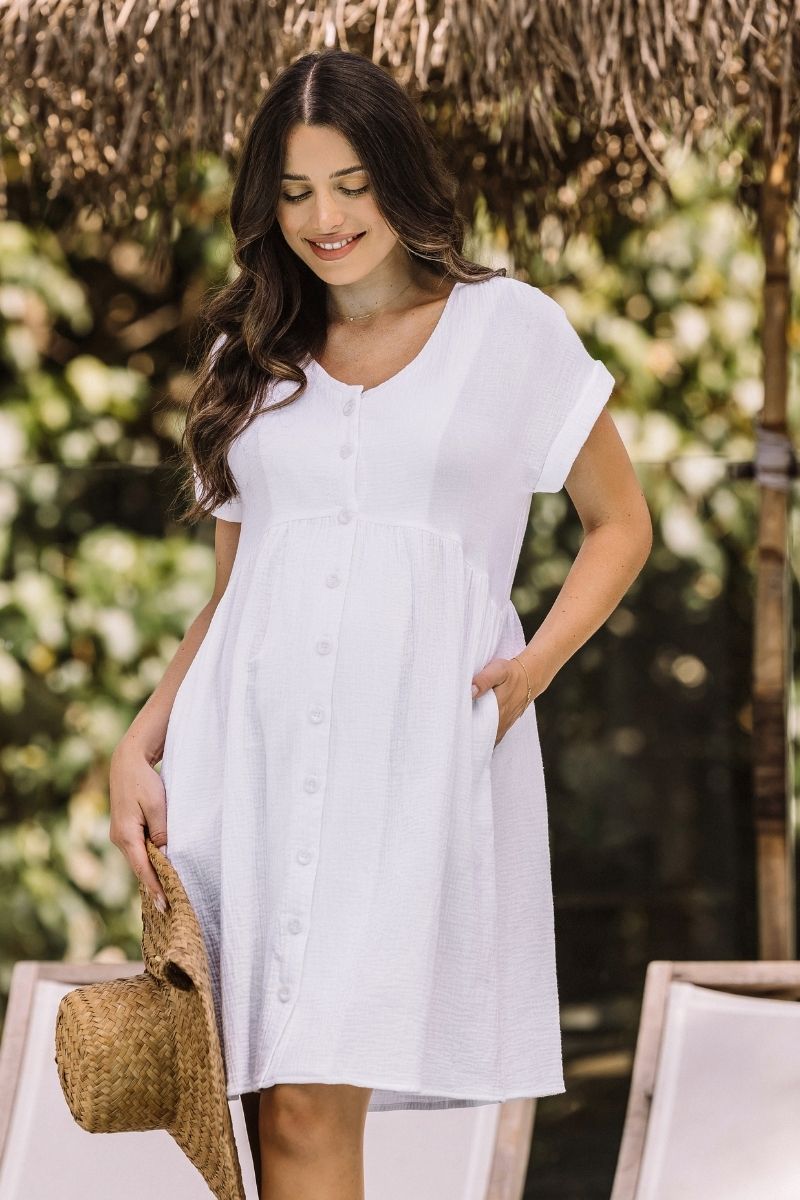 Breastfeeding Dress: Lexi Button Down Shift Dress – Maive & Bo