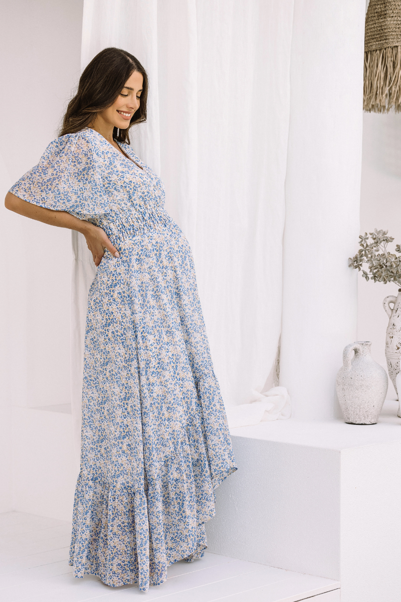 blue baby shower dress