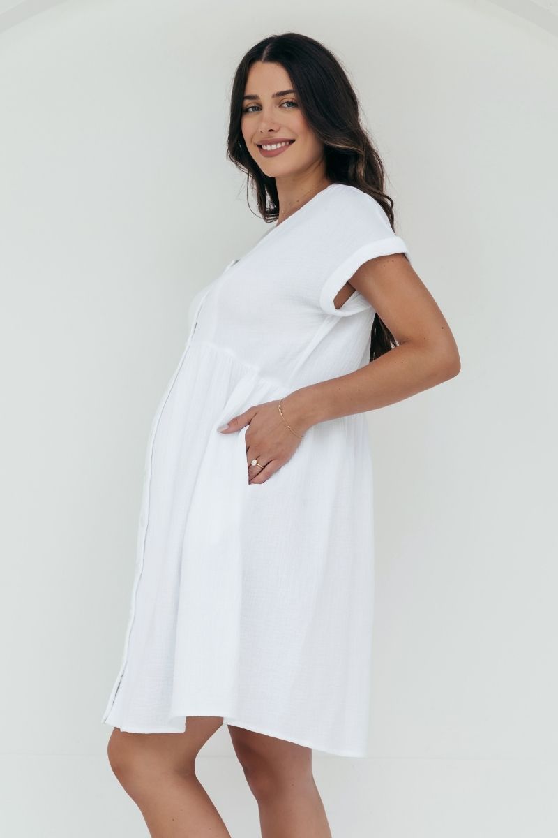 Breastfeeding Dress: Lexi Button Down Shift Dress – Maive & Bo