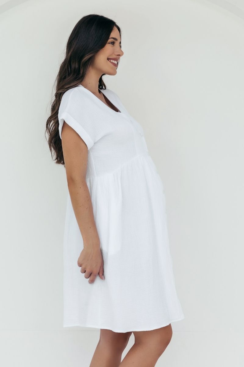 White on sale breastfeeding dress