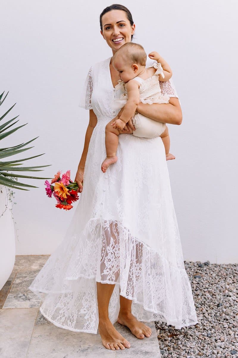 White Lace Maternity Dress The Wanderer White Lace Maternity Gown